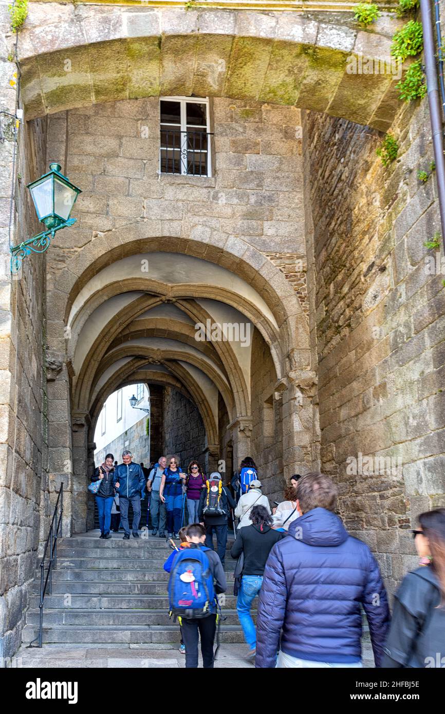 Arco que conecta la plaza de la inmaculada con la plaza del obradoiro Banque D'Images