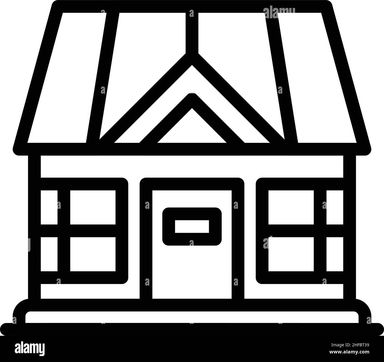 Vecteur de contour d'icône de bungalow de nuit.Maison de l'île.Villa en bord de mer Illustration de Vecteur