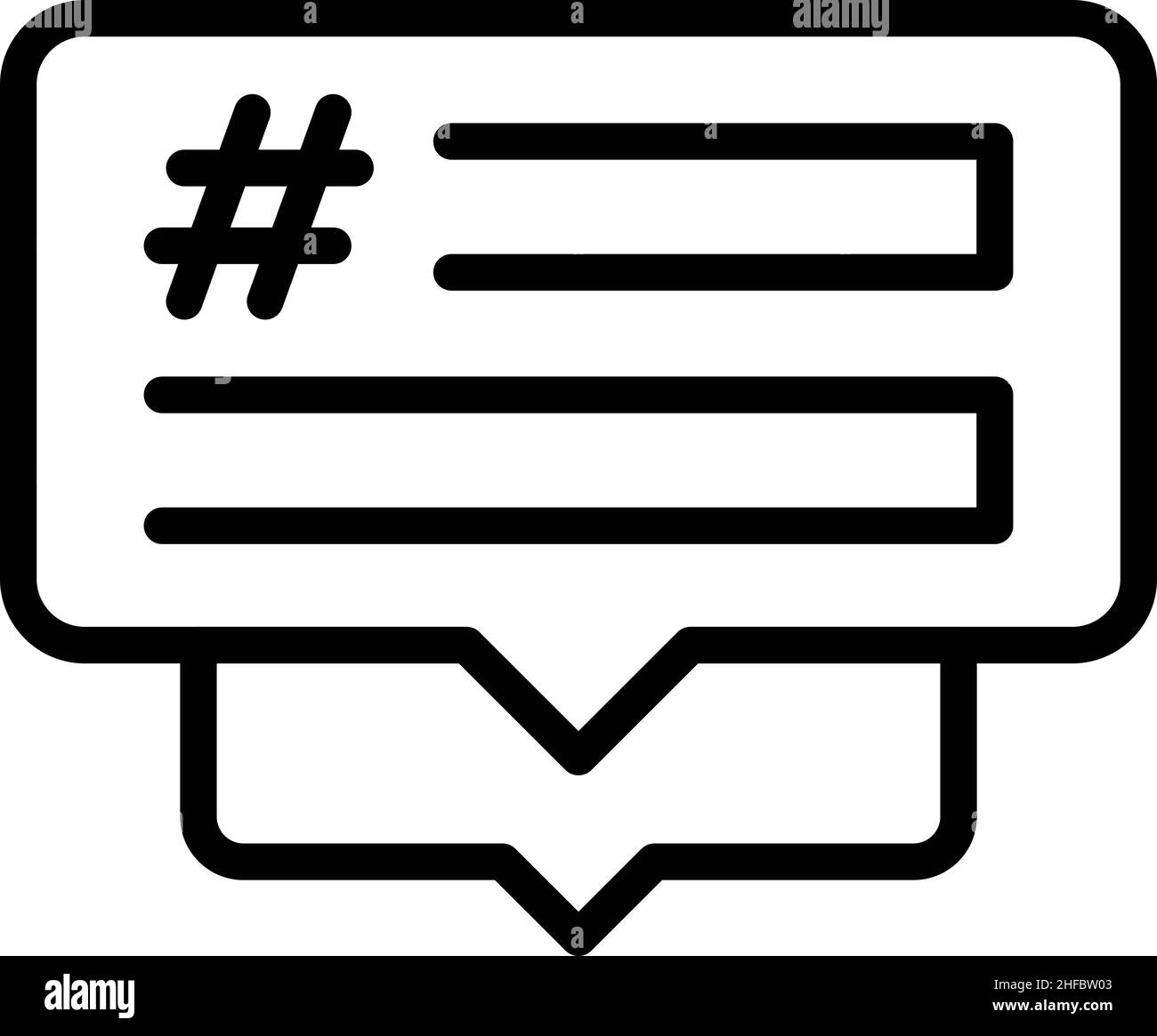 Vecteur de contour de l'icône du post-plateforme.Croix SMM.Médias sociaux Illustration de Vecteur