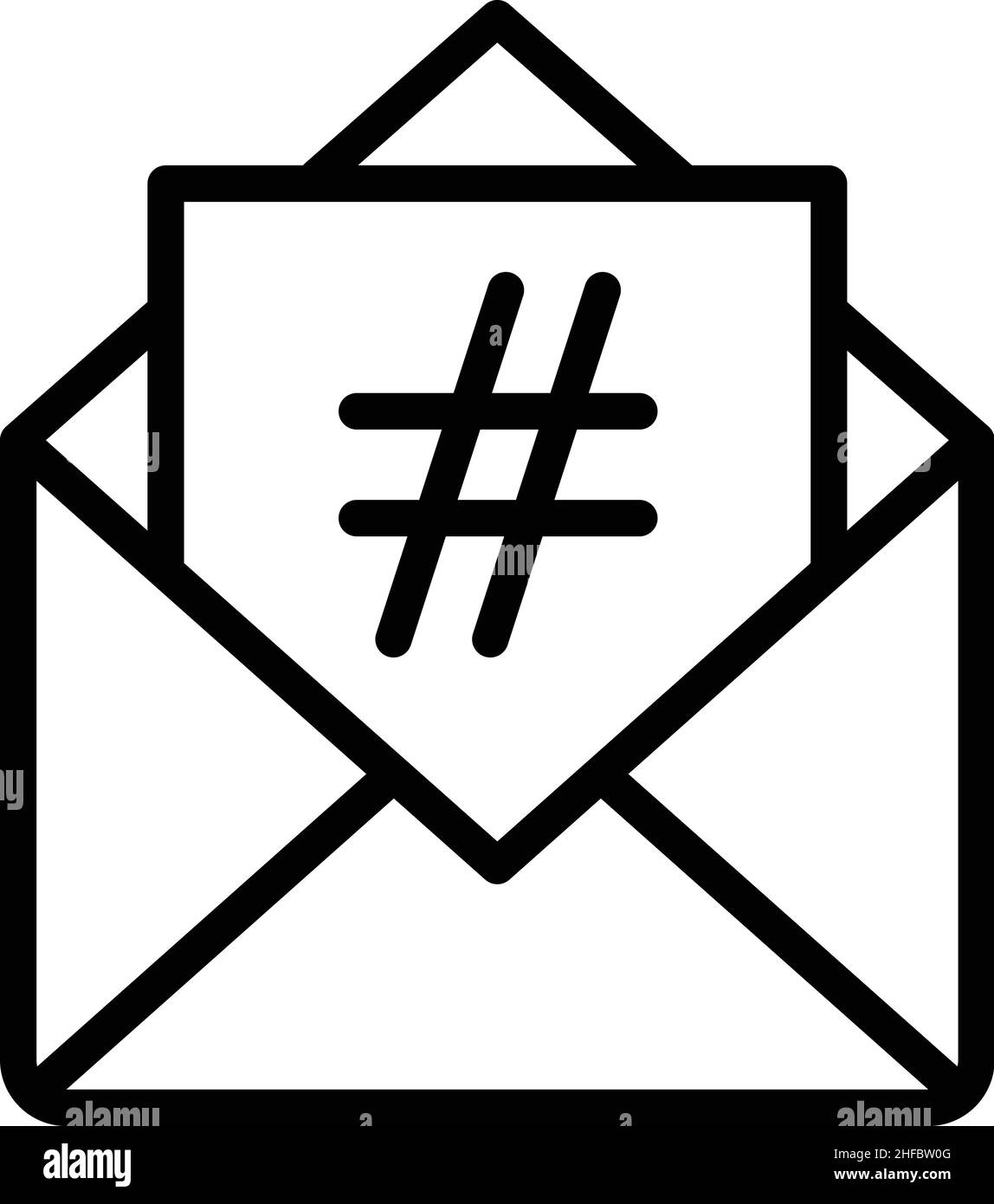 Vecteur de contour de l'icône de message.Livraison SMM.Marketing social Illustration de Vecteur