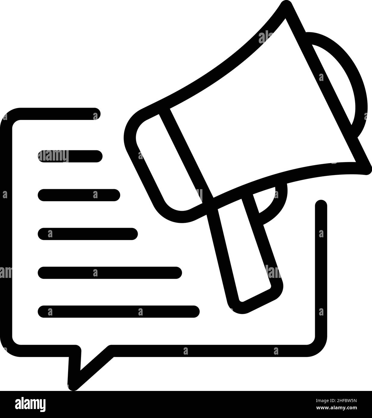 Vecteur de contour de l'icône de publication multimédia.Marketing SMM.Plate-forme sociale Illustration de Vecteur