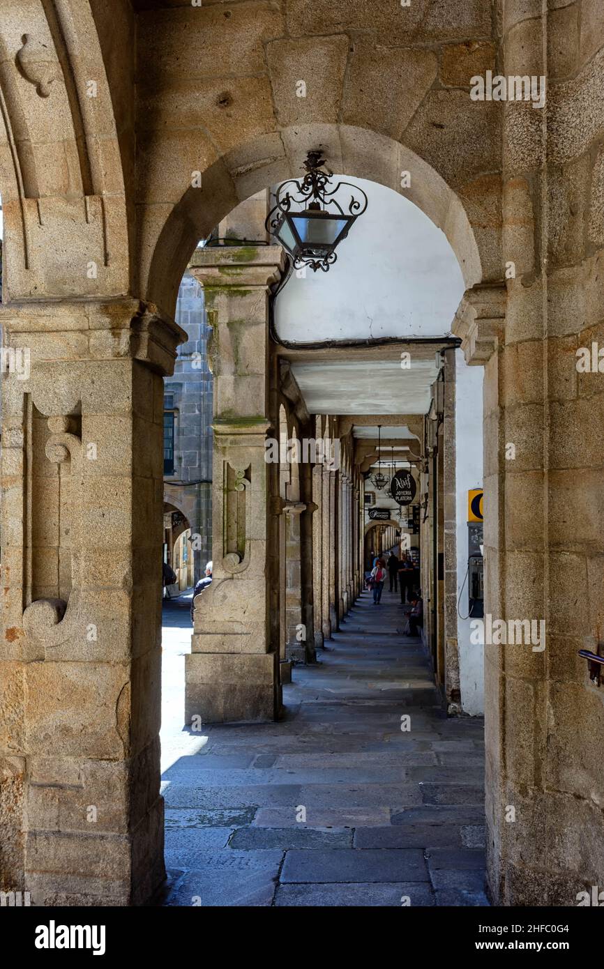 Soportales en Saint-Jacques-de-Compostelle, Galice Banque D'Images