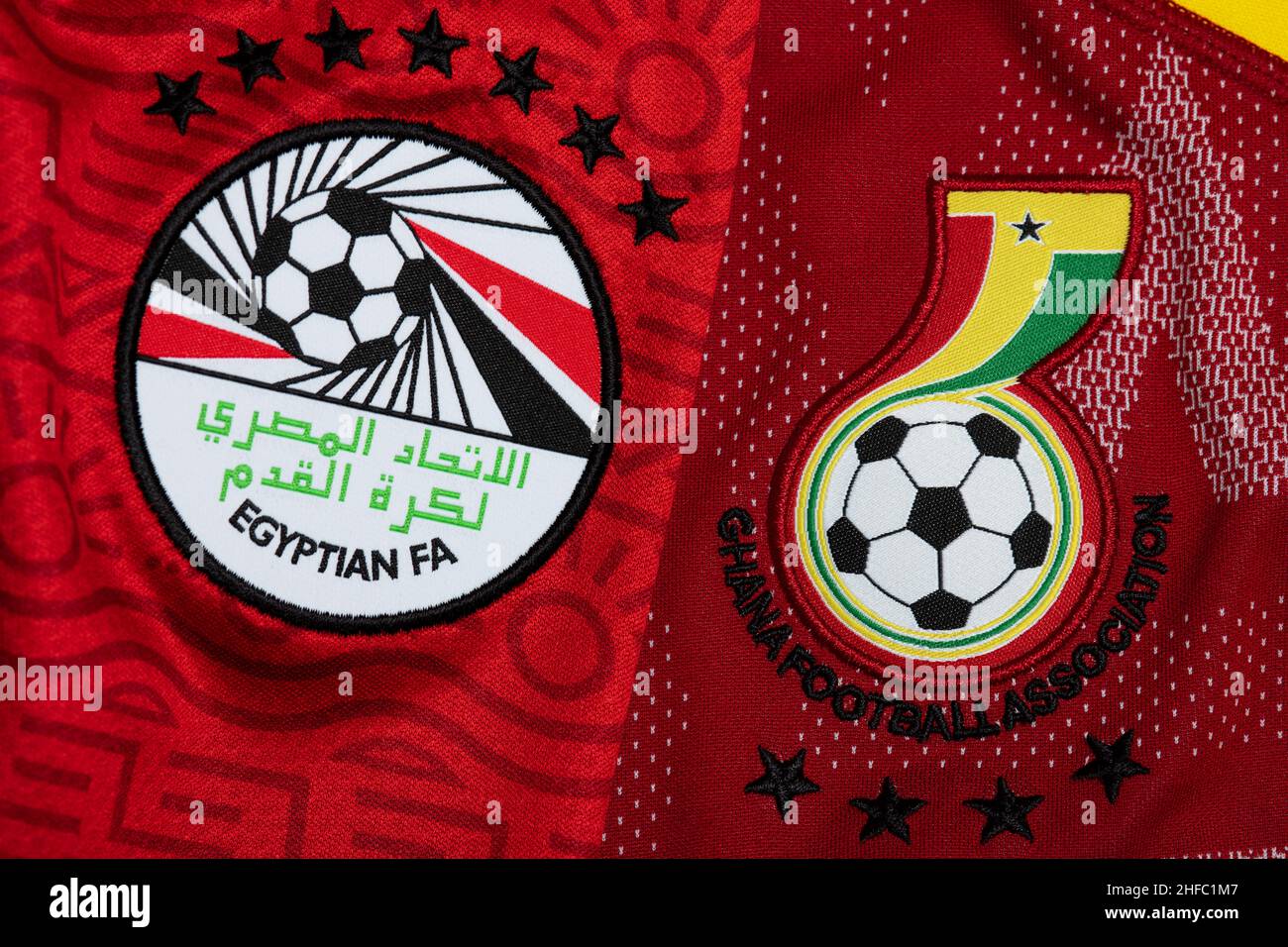 Gros plan sur la tenue de l'équipe nationale de football. Banque D'Images