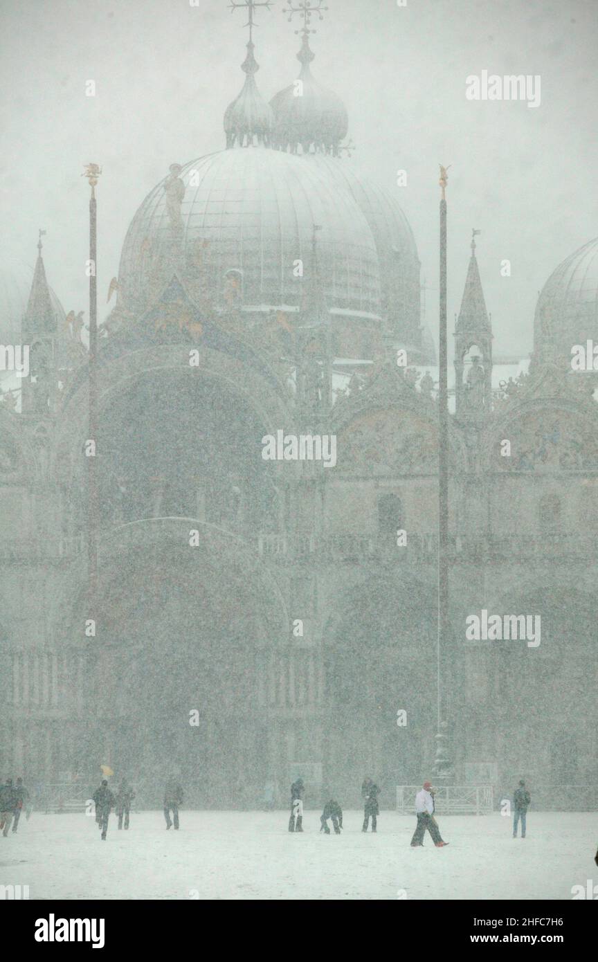 neve, a, venezia, piazza, san,marco Banque D'Images