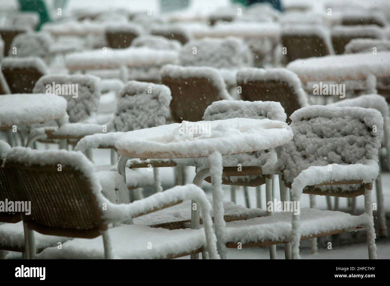 neve, a, venezia, tavolini Banque D'Images