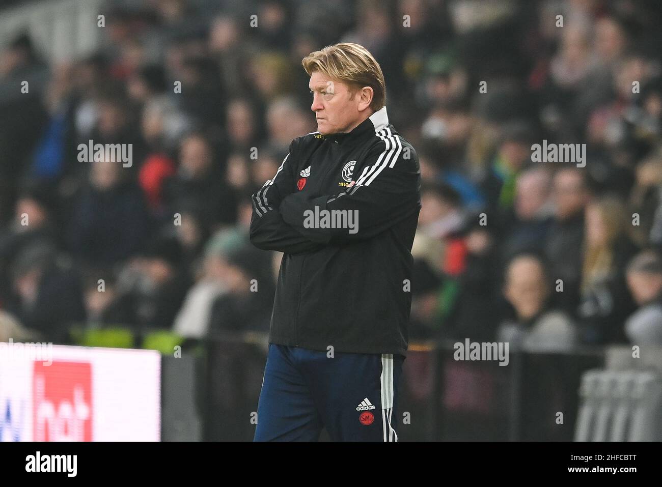 Stuart McCall Assistant Manager de Sheffield United pendant le match à, le 1/15/2022.(Photo de Craig Thomas/News Images/Sipa USA) crédit: SIPA USA/Alay Live News Banque D'Images