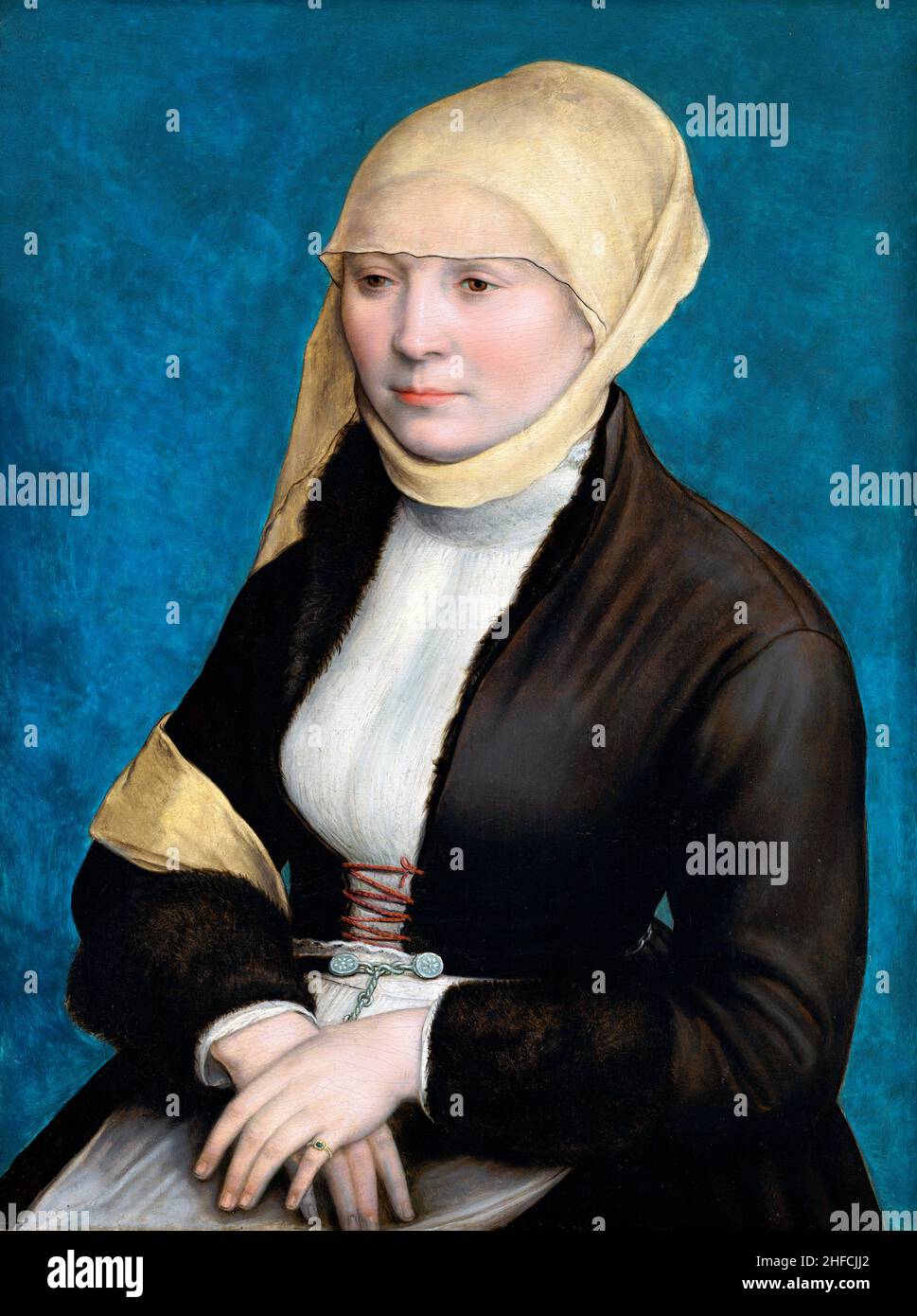 Portrait d'une femme du sud de l'Allemagne par Hans Holbein le plus jeune (1497/8-1543), huile sur panneau, c.1520-25 Banque D'Images