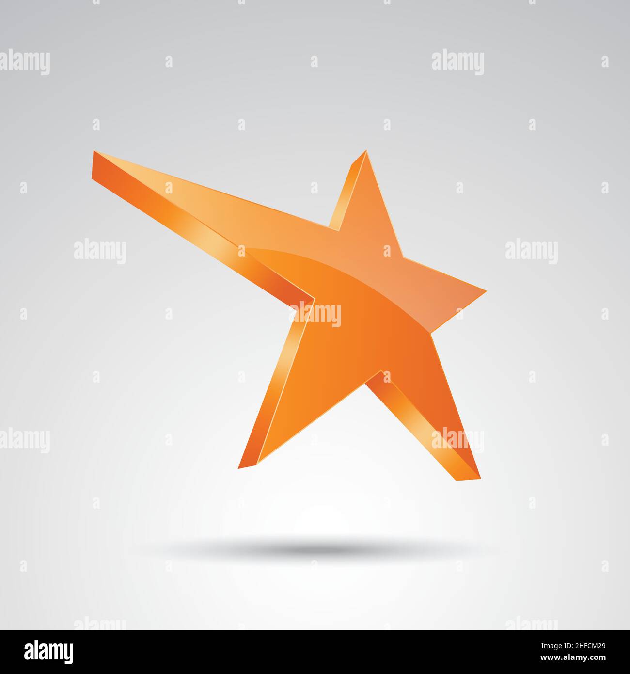 Logo étoile dorée, icône étoile de trophée jaune brillante de style 3D.Symbole de leadership ou de notation.Illustration vectorielle.Fichier vectoriel EPS 10. Illustration de Vecteur