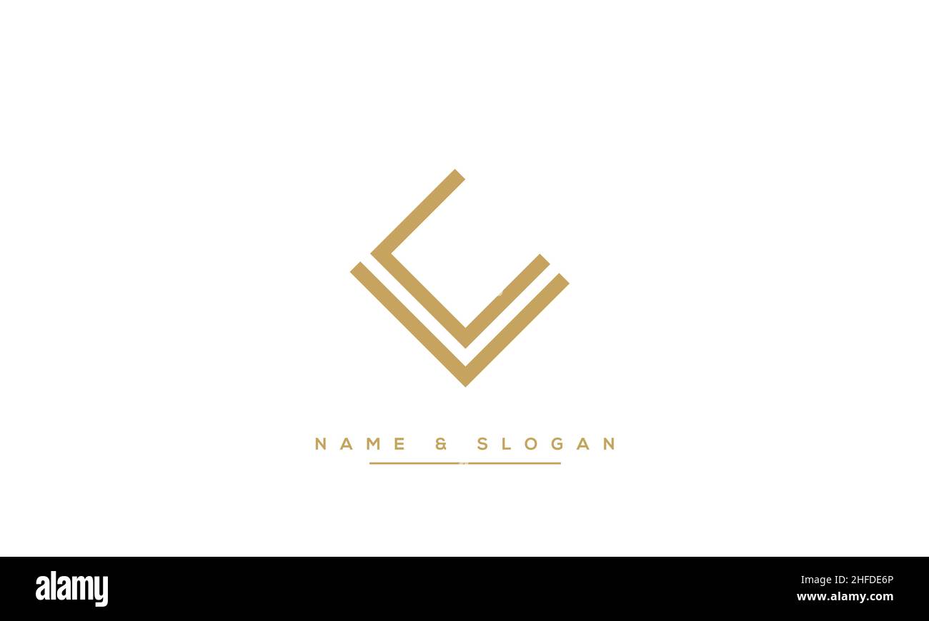Lettre abstraite moderne LC, logo CL.Vecteur d'icône LC, CL initial minimal Illustration de Vecteur