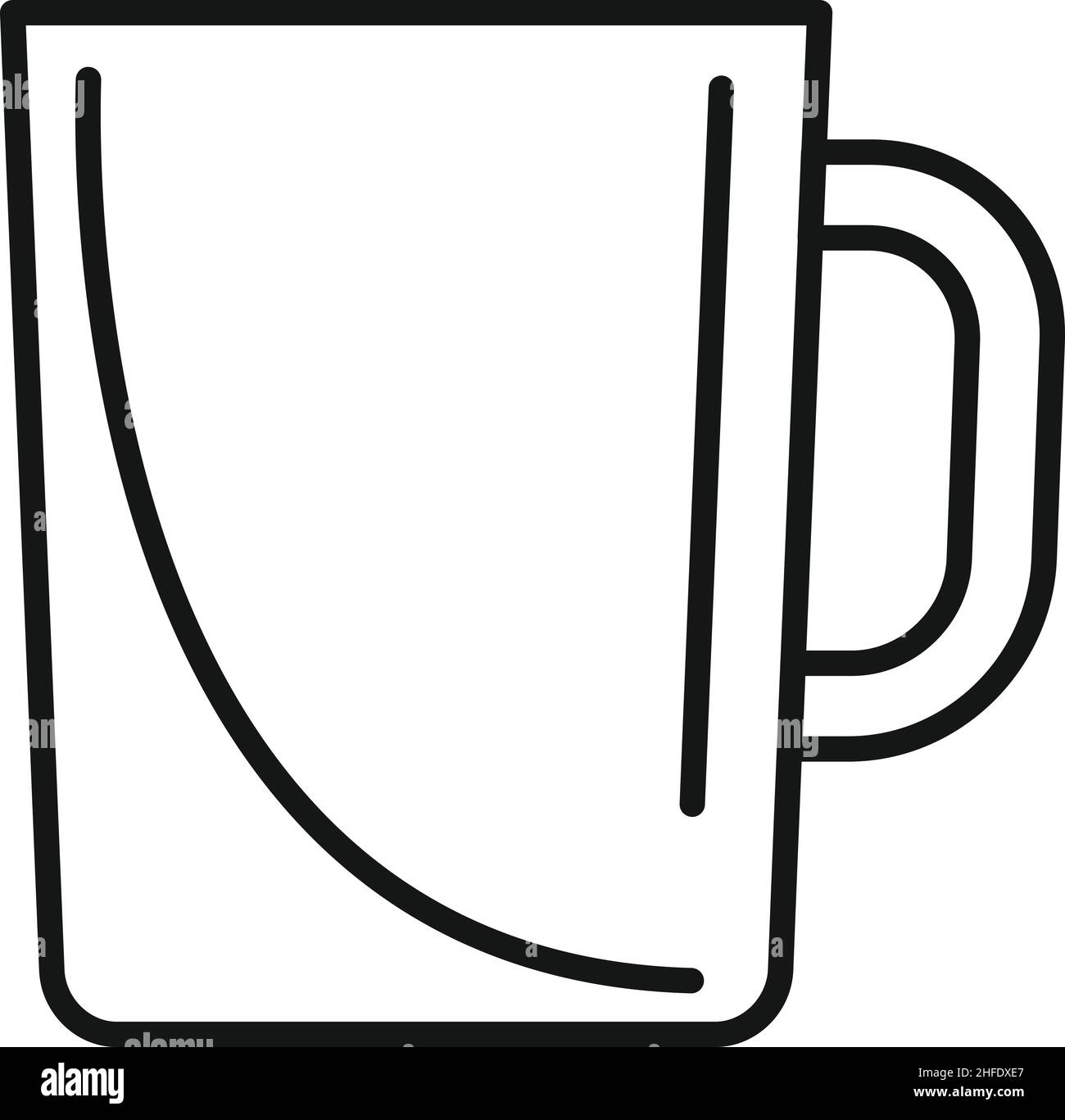 Vecteur de contour de l'icône Hot mug.Tasse à thé.Boisson pour le petit-déjeuner Illustration de Vecteur