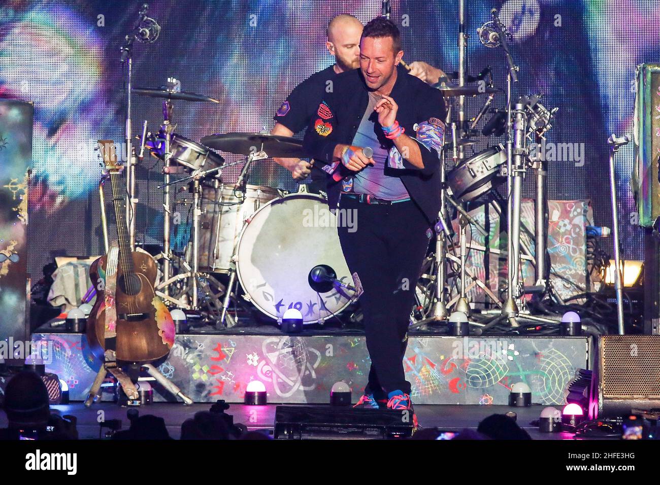 Inglewood, États-Unis.15th janvier 2022.INGLEWOOD, CALIFORNIE - JANVIER 15: Chris Martin de Coldplay se produit sur scène au 2022 iHeartRadio Alter EGO présenté par Capital One au Forum le 15 janvier 2022 à Inglewood, Californie.Photo: Christopher Victorio/imageSPACE/Sipa USA crédit: SIPA USA/Alay Live News Banque D'Images