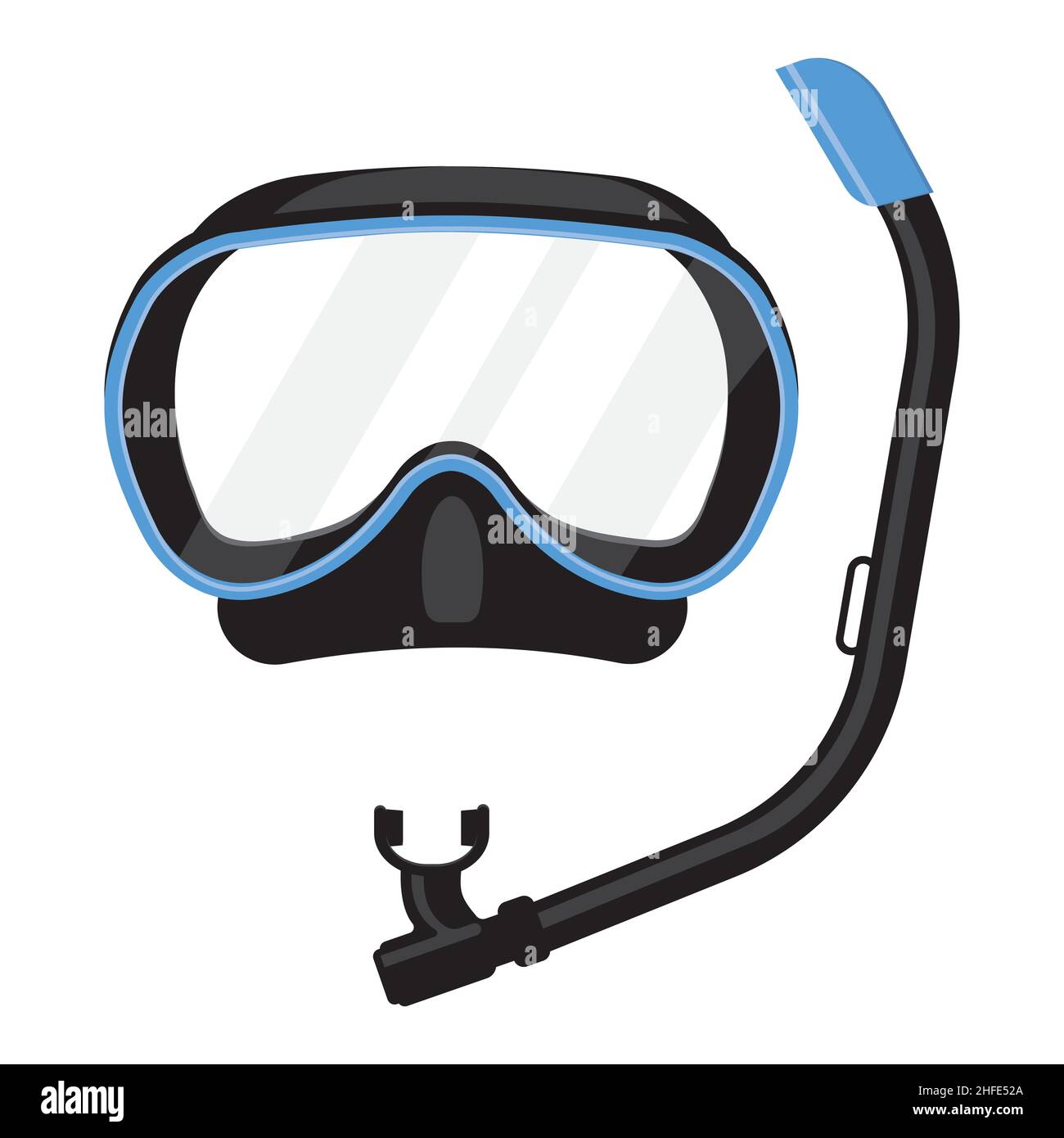 Masque et tuba pour la plongée sous-marine, illustration vectorielle à  couleurs isolées dans un style de dessin animé Image Vectorielle Stock -  Alamy