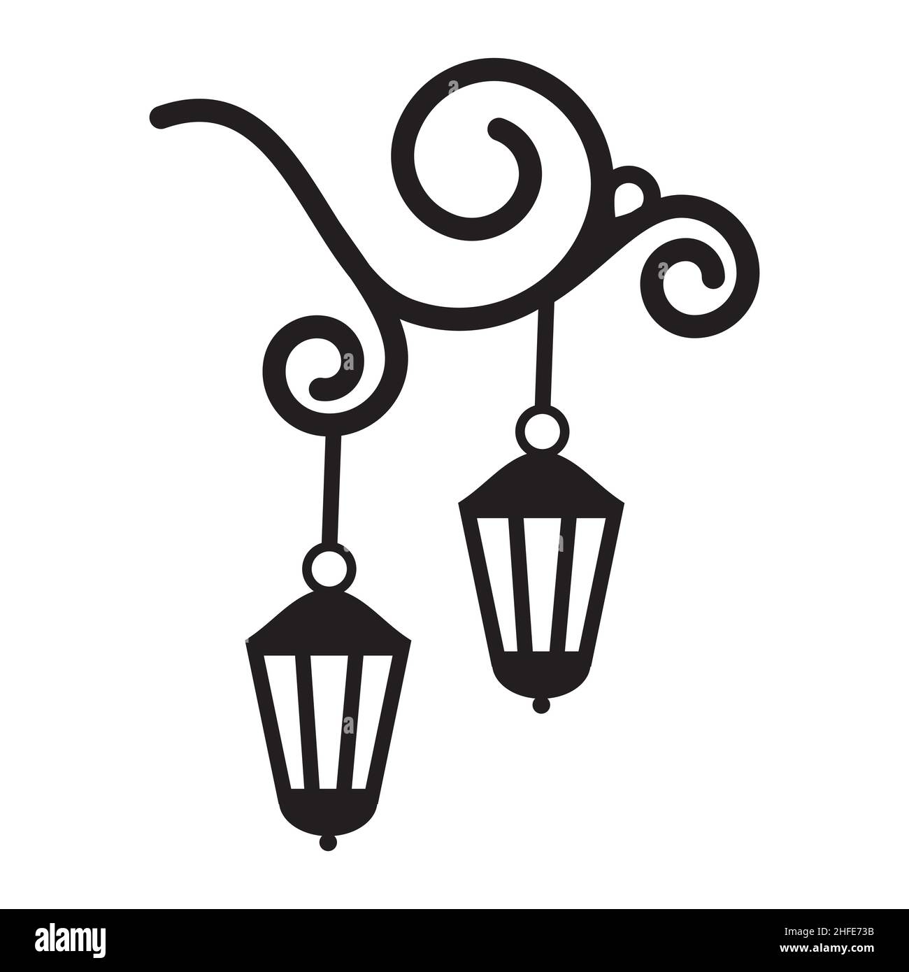 Illuminations de Noël avec motif, icône noire de vecteur de silhouette isolée. Illustration de Vecteur