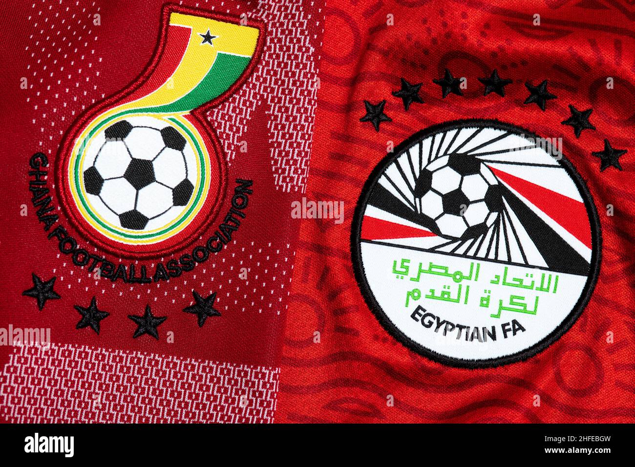 Gros plan sur la tenue de l'équipe nationale de football. Banque D'Images