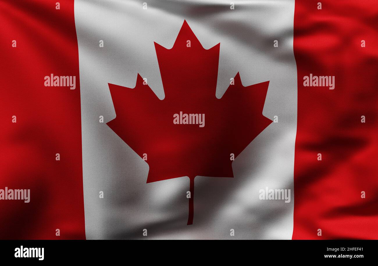 Gros plan d'un drapeau du Canada.3d rendu Banque D'Images