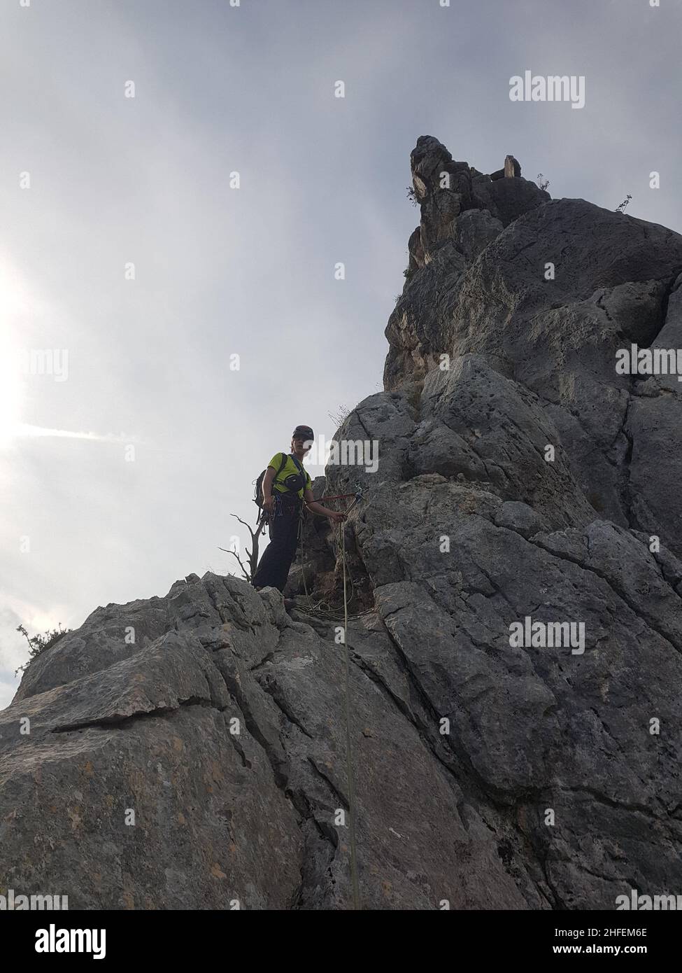 Klettern im wilden Hinterland Sardinens Banque D'Images
