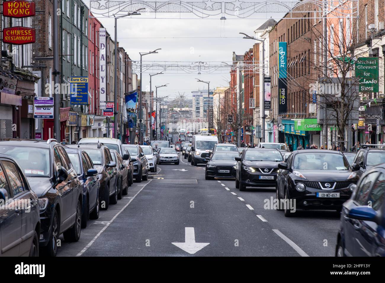 Limerick, Irlande-janvier 15, 2022.Vue sur William Street Banque D'Images