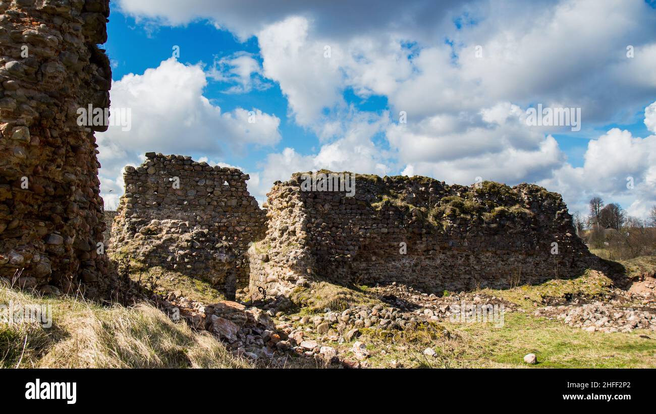 Le château de Kreva est les ruines d'une importante résidence fortifiée des Grands Ducs de Lituanie (Gediminas et Algirdas) dans le village de Kreva, en Biélorussie Banque D'Images