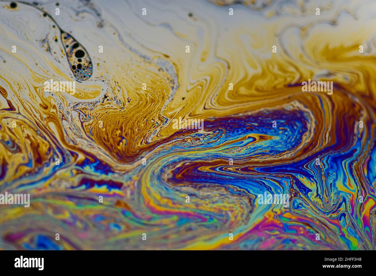 Surface psychédélique multicolore colorée et colorée de gros plan de la bouée à savon Banque D'Images
