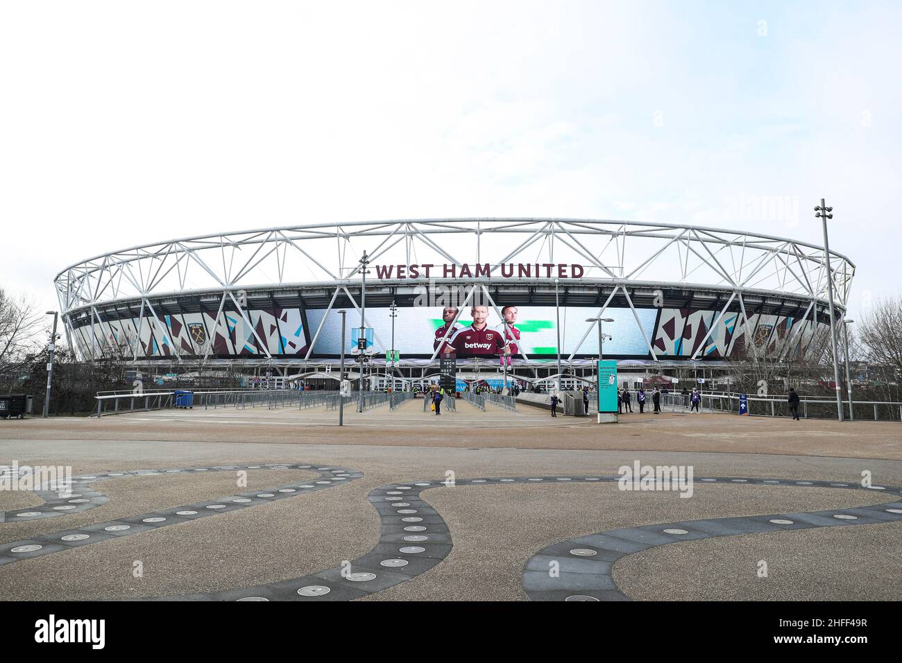 Londres, Angleterre, 16th janvier 2022.Vue générale à l'extérieur du sol avant le match de la Premier League au London Stadium, Londres.Le crédit d'image devrait se lire: Kieran Cleeves / Sportimage Banque D'Images