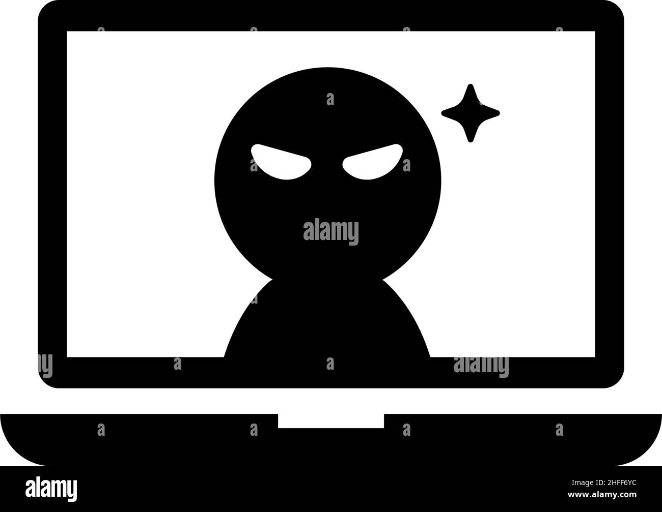 Illustration d'une icône vectorielle d'ordinateur piraté (ordinateur portable) Illustration de Vecteur
