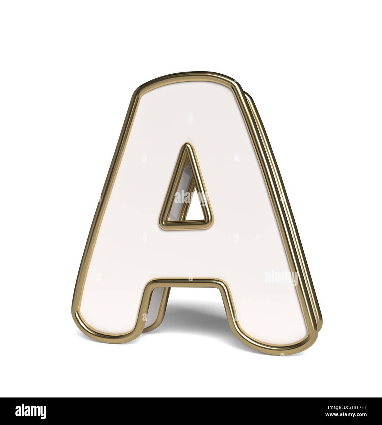 Alphabet blanc élégant.Rendu de la lettre A. 3D. Banque D'Images