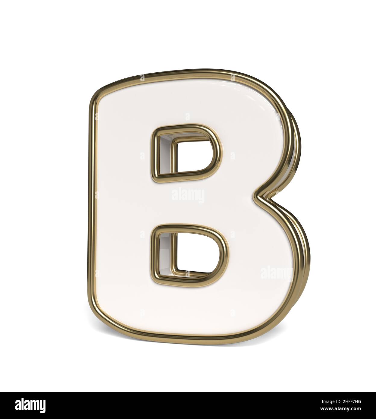 Alphabet blanc élégant.Format de la lettre B. 3D. Banque D'Images