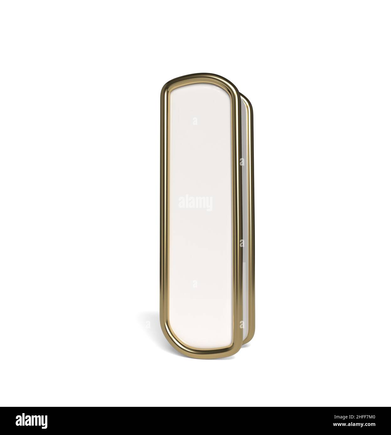 Alphabet blanc élégant.Rendu de la lettre I. 3D. Banque D'Images