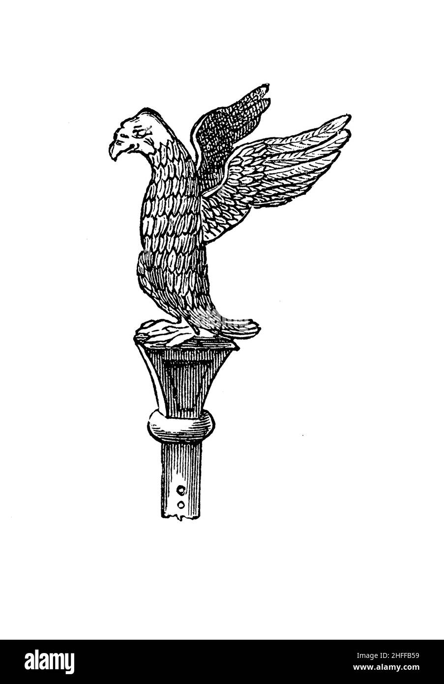 L'aigle à légions, symbole dans la Rome antique sur la norme militaire de légion Banque D'Images