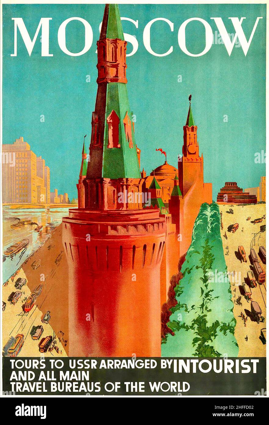 Affiche de voyage russe - 1930 Banque D'Images