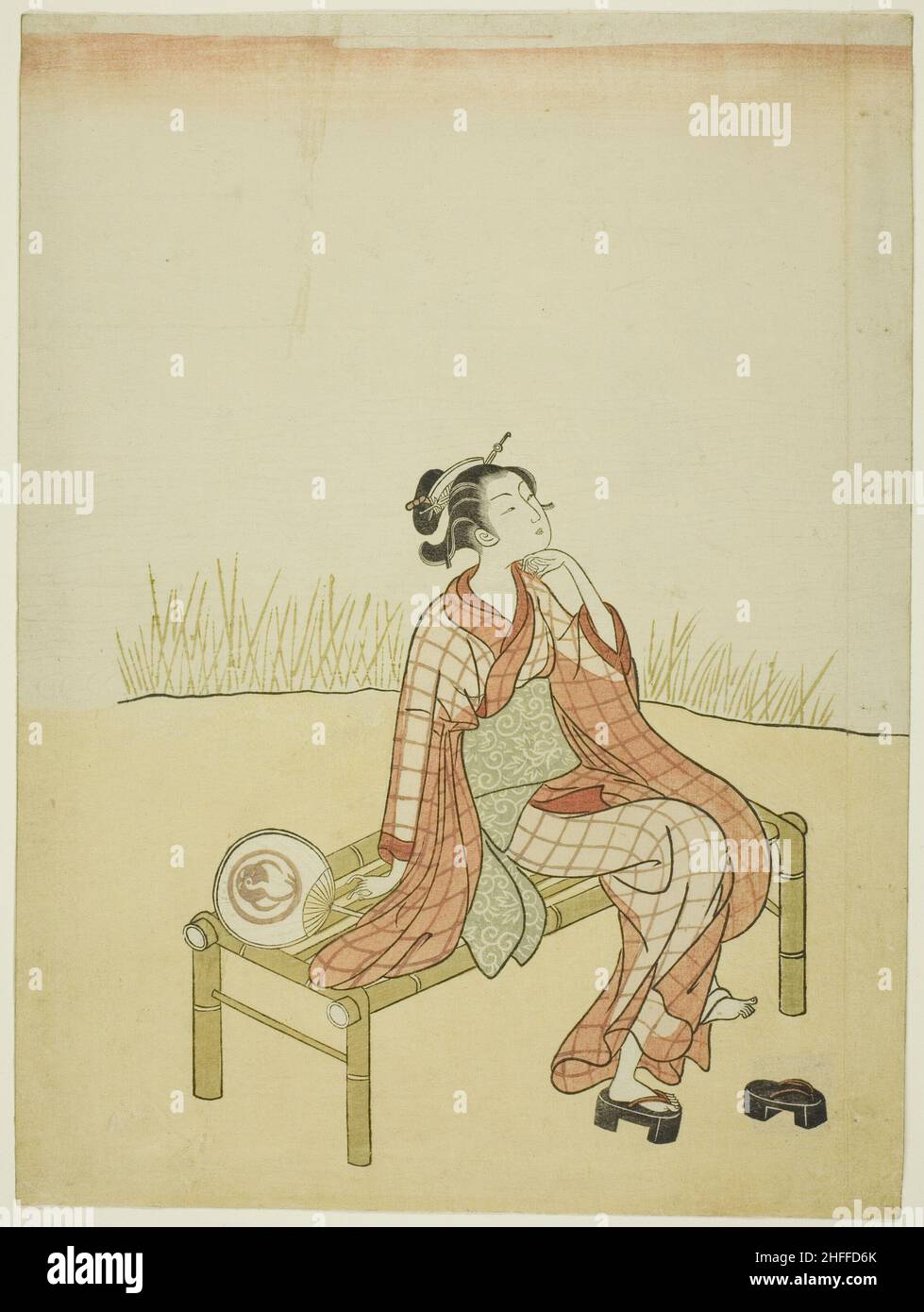 Par le ruisseau, c.1765. Attribué à Suzuki Harunobu. Banque D'Images