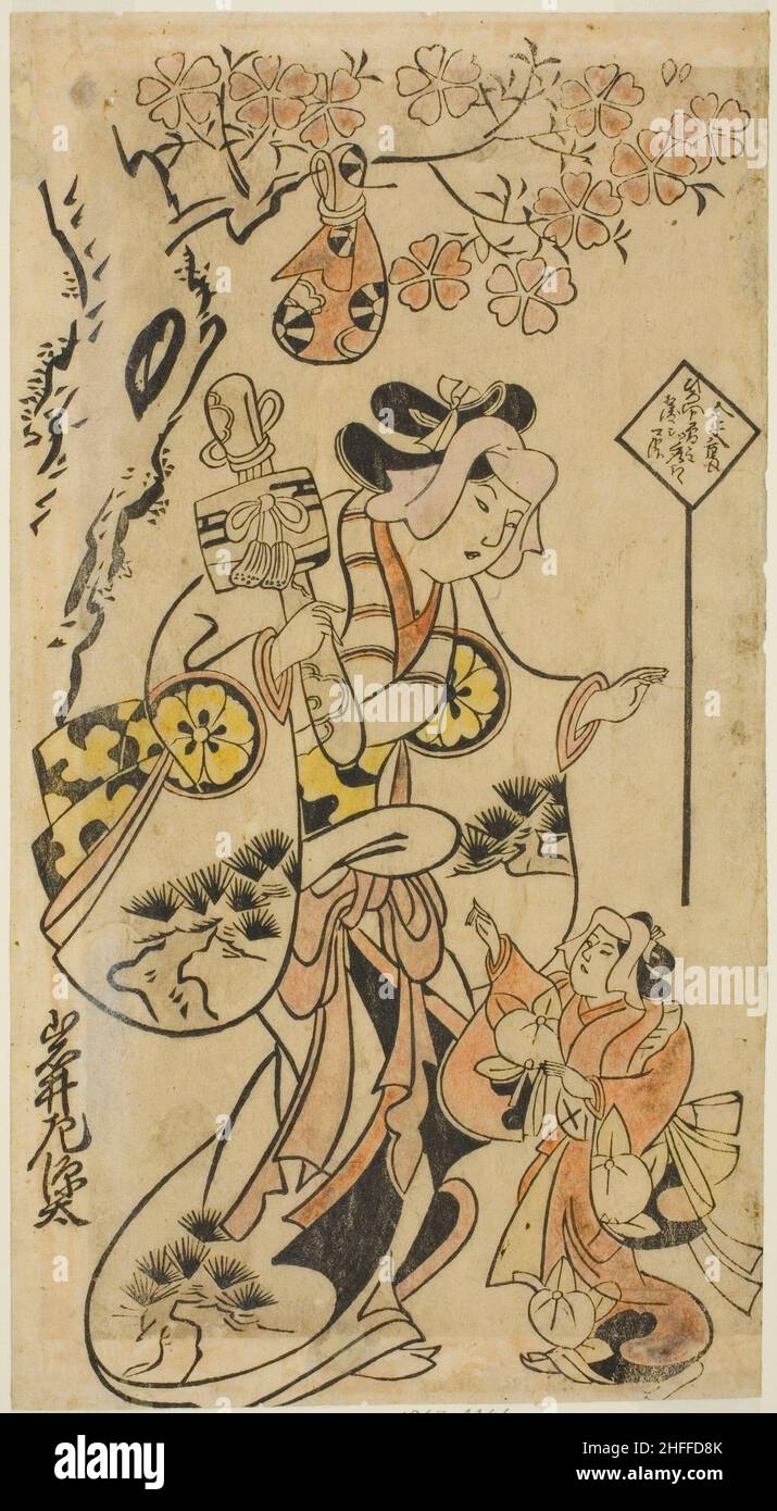 L'acteur Iwai Sagenta I, c.1701. Attribué à Torii Kiyonobu I. Banque D'Images