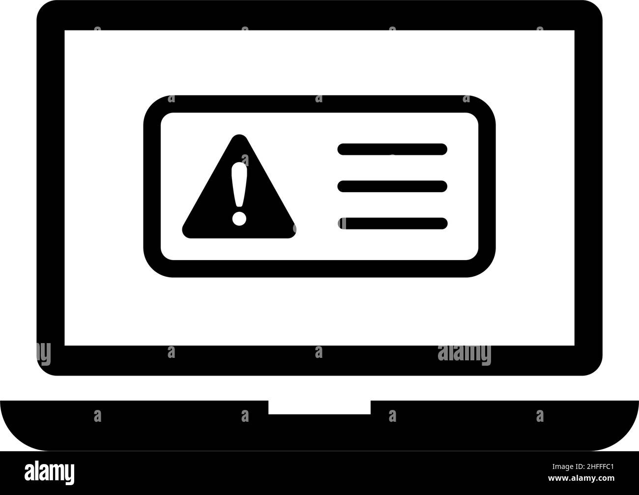Illustration de l'icône du vecteur de message d'alerte de l'ordinateur Illustration de Vecteur
