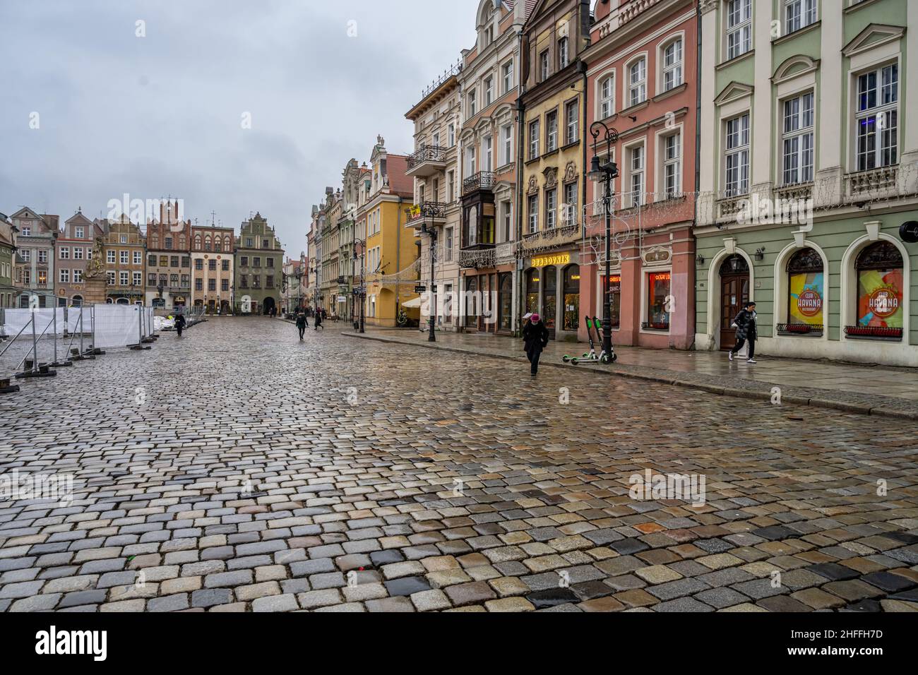 4 janvier 2021 - Poznan, Pologne : place du marché dans la vieille ville de la Renaissance Banque D'Images