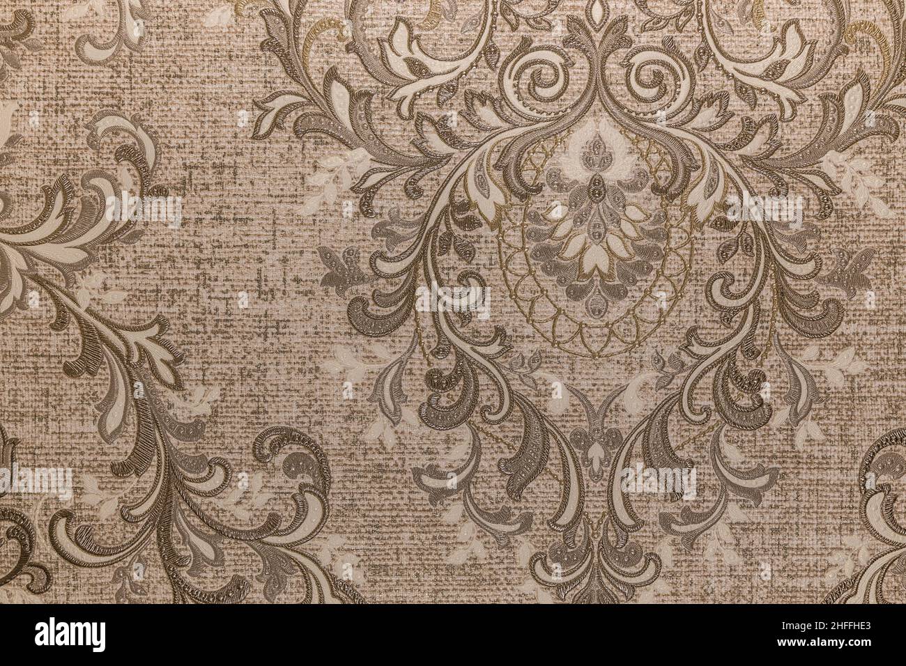 texture d'arrière-plan de tapisserie en tissu rétro avec motif de répétition Banque D'Images