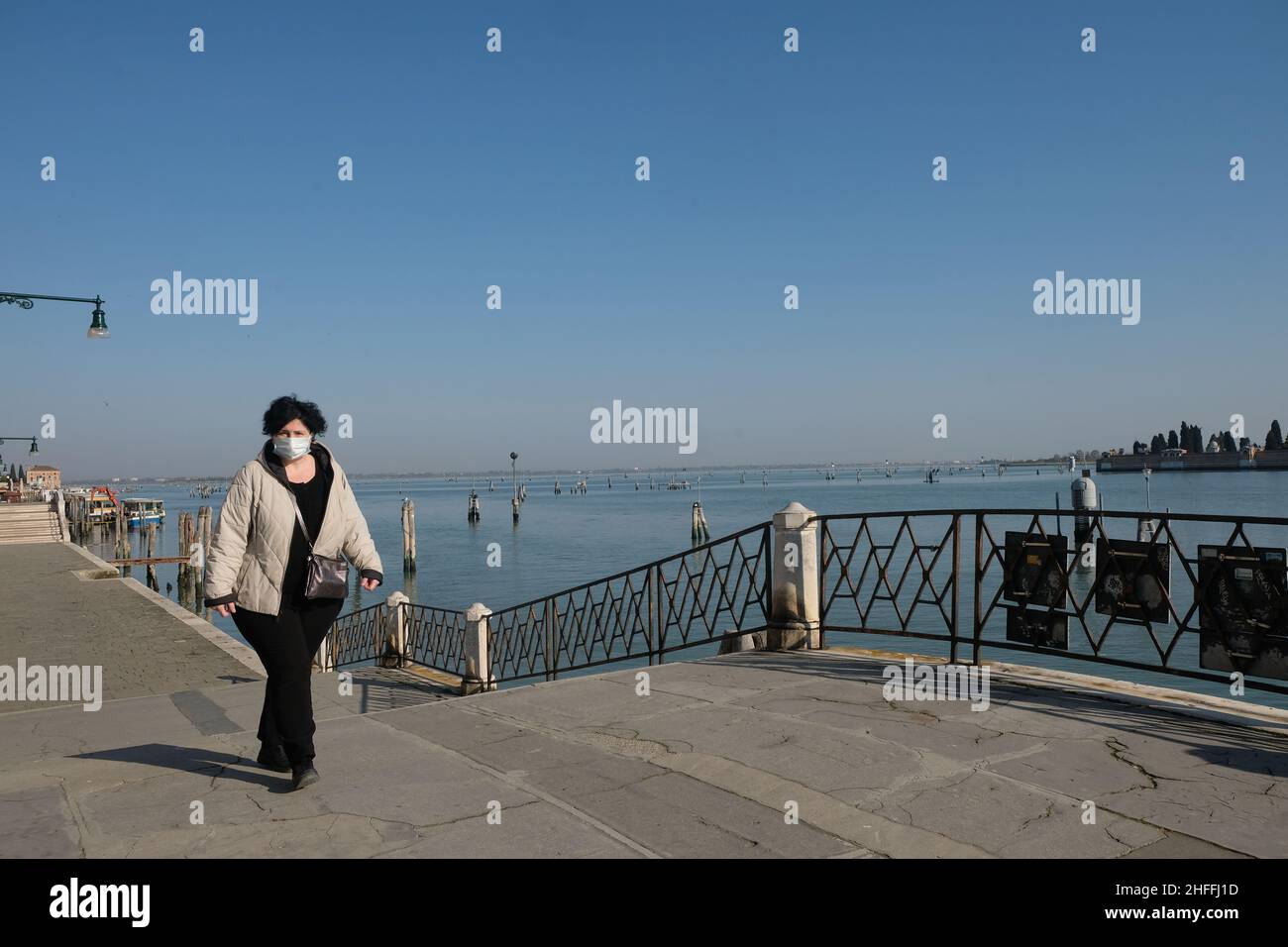 Une vue de Venise lors d'un confinement à travers toute l'Italie imposée pour ralentir l'épidémie de coronavirus, à Venise, Italie, 10 avril 2020.(MVS) Banque D'Images