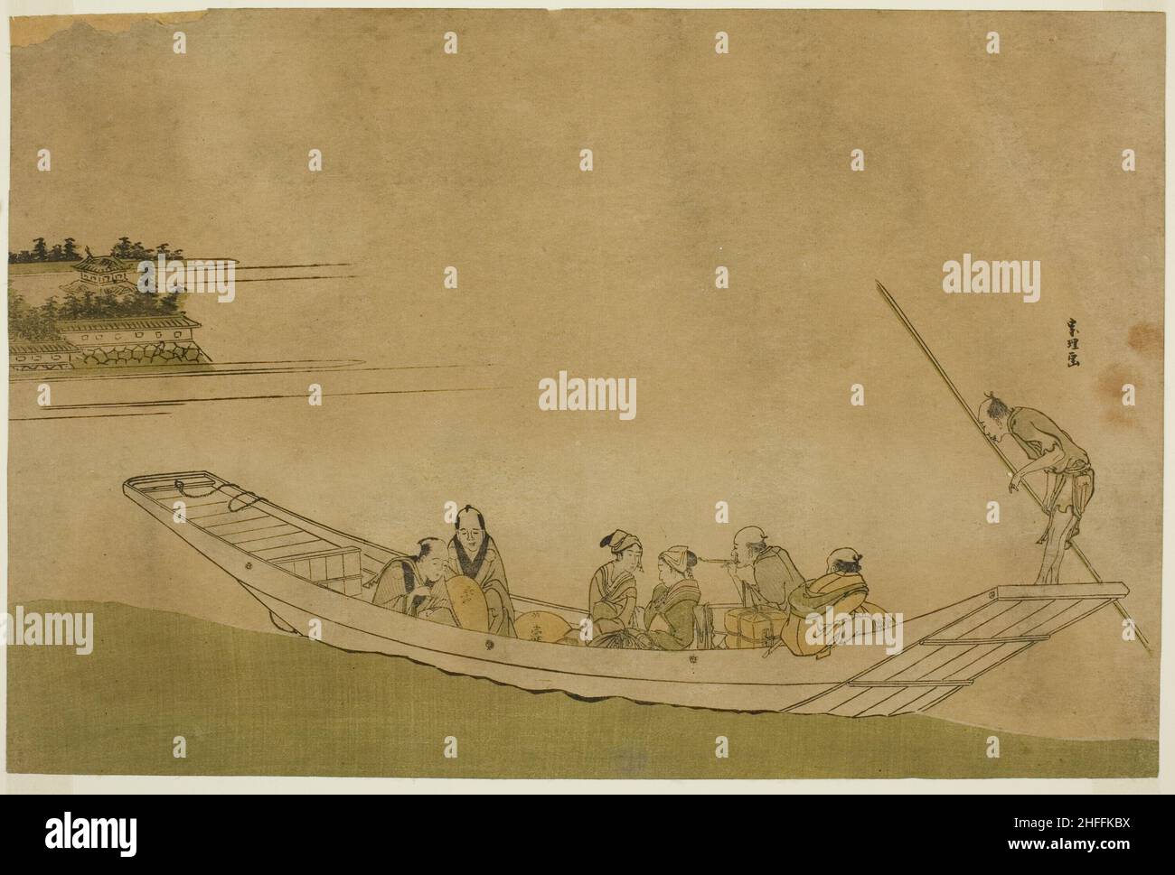 Ferryboat, Japon, c.1798. Banque D'Images