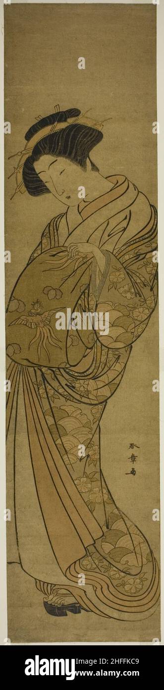 Courtesan de la Matsubaya, Japon, mi-fin 1770s. Banque D'Images