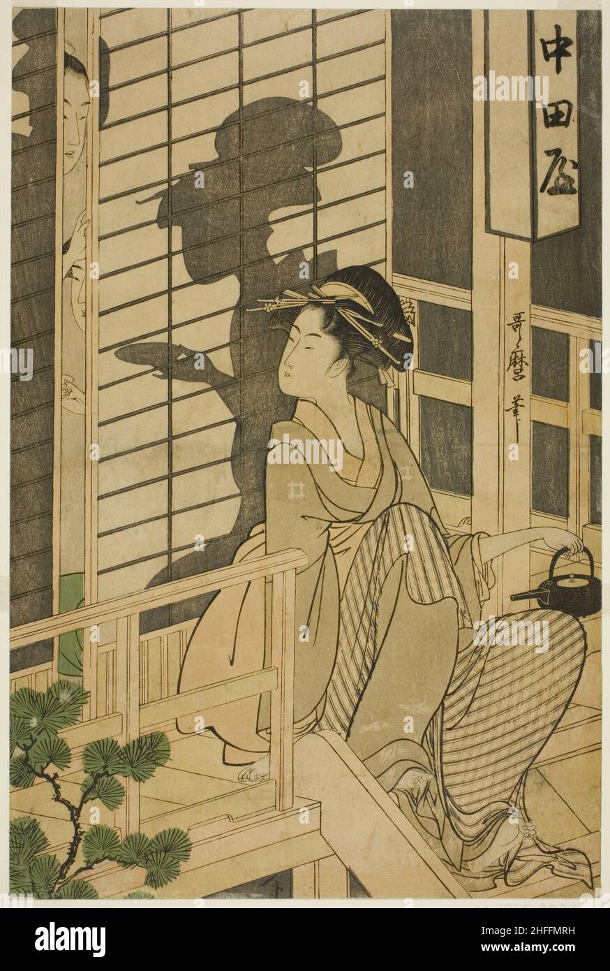 La maison de thé Nakadaya, Japon, c.1794/95. Banque D'Images