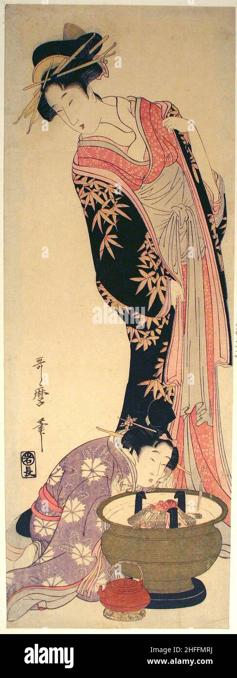 Un courtesan et son préposé, Japon, c.1803/04. Banque D'Images