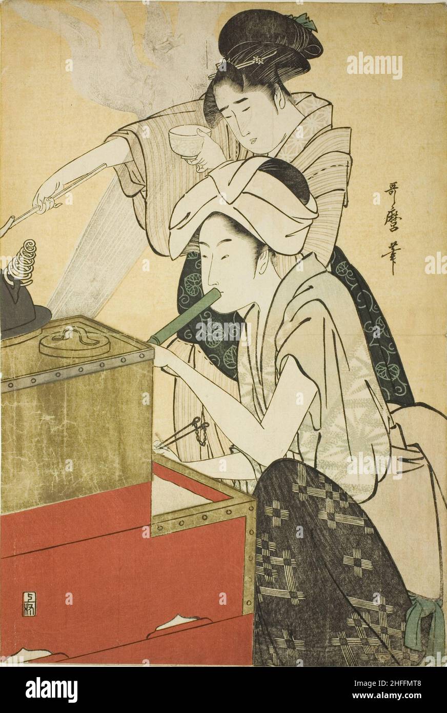 Scène de cuisine, Japon, c.1794/95. Banque D'Images