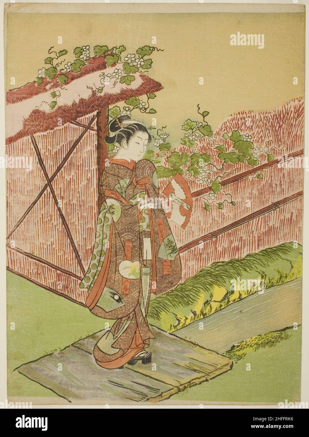 Rencontre avec son Lover (parodie du chapitre Yugao de "Tale de Genji"), c.1766. Banque D'Images
