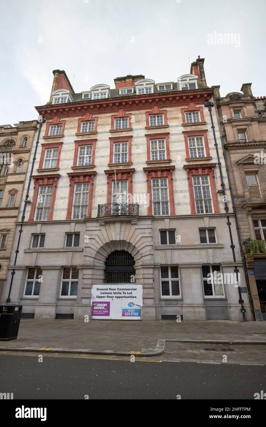 Ancien bâtiment de la banque parrs 20-32 rue du château Liverpool Angleterre Royaume-Uni Banque D'Images