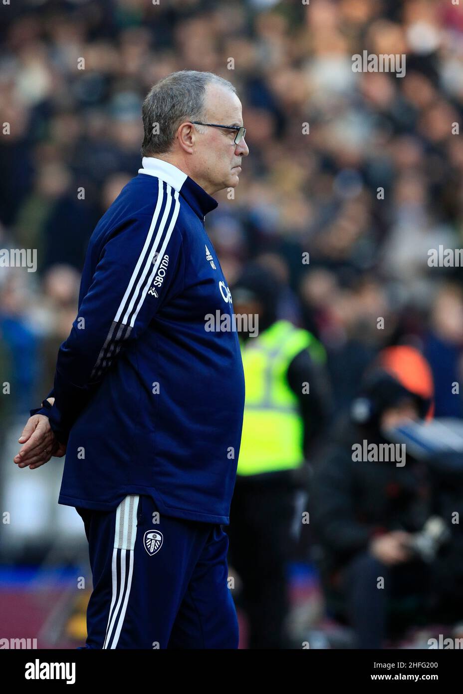 Londres, Royaume-Uni.16th janvier 2022 : London Stadium, Londres, Angleterre ; Premier League football West Ham versus Leeds ; Leeds United Manager Marcelo Bielsa Credit: Action plus Sports Images/Alay Live News Banque D'Images