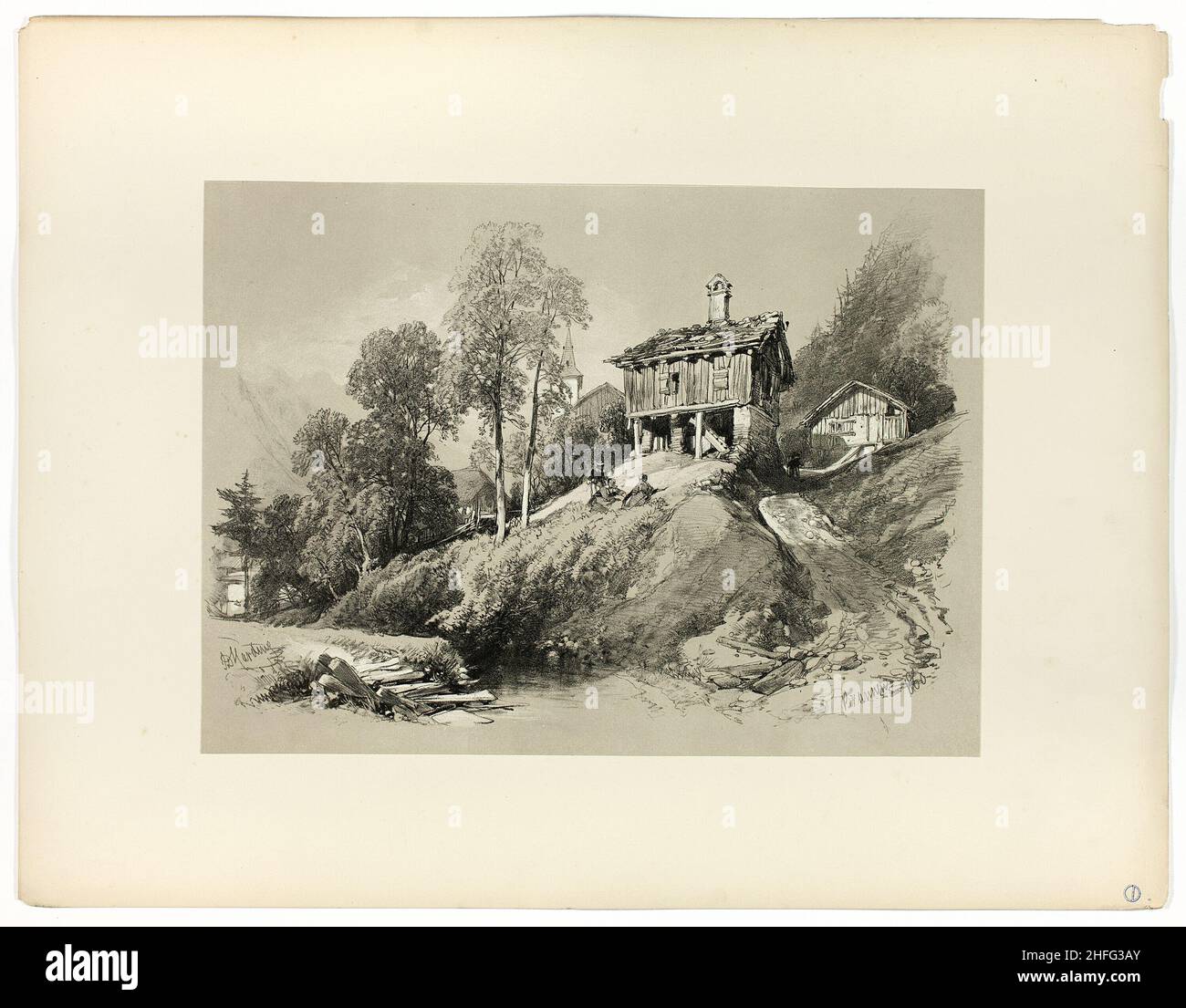 Brunnen, de pittoresques sélections, 1860. Banque D'Images