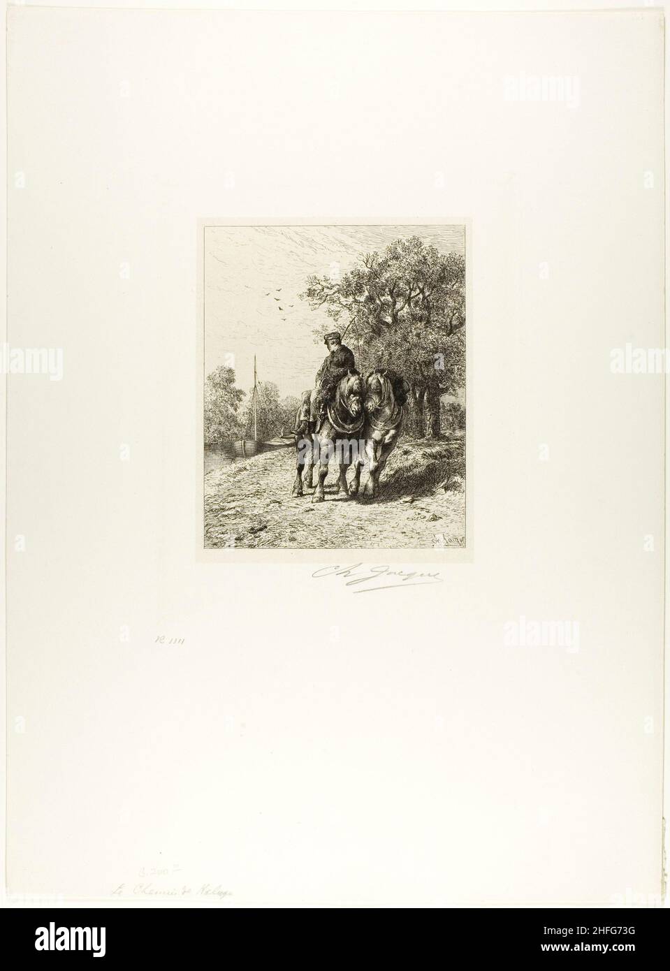 Le chemin de la Towpath, c.1864. Banque D'Images