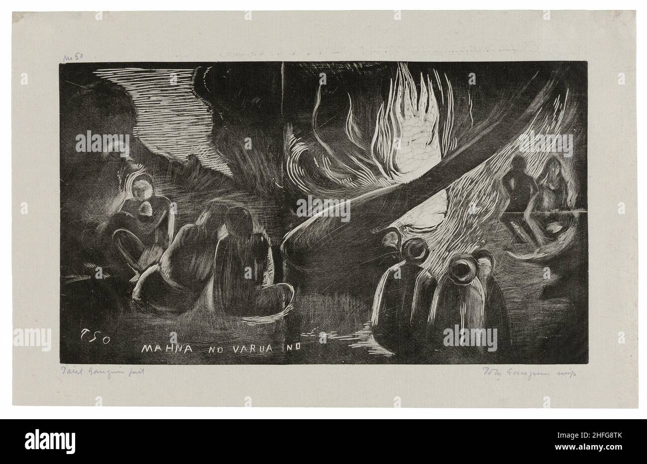 Mahna no varua ino (le diable parle), de la suite Noa Noa, 1893/94, imprimé et publié en 1921. Banque D'Images