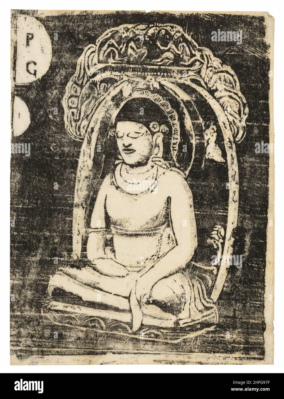 Bouddha, de la suite des gravures de blocs de bois tardives, 1898/99. Banque D'Images