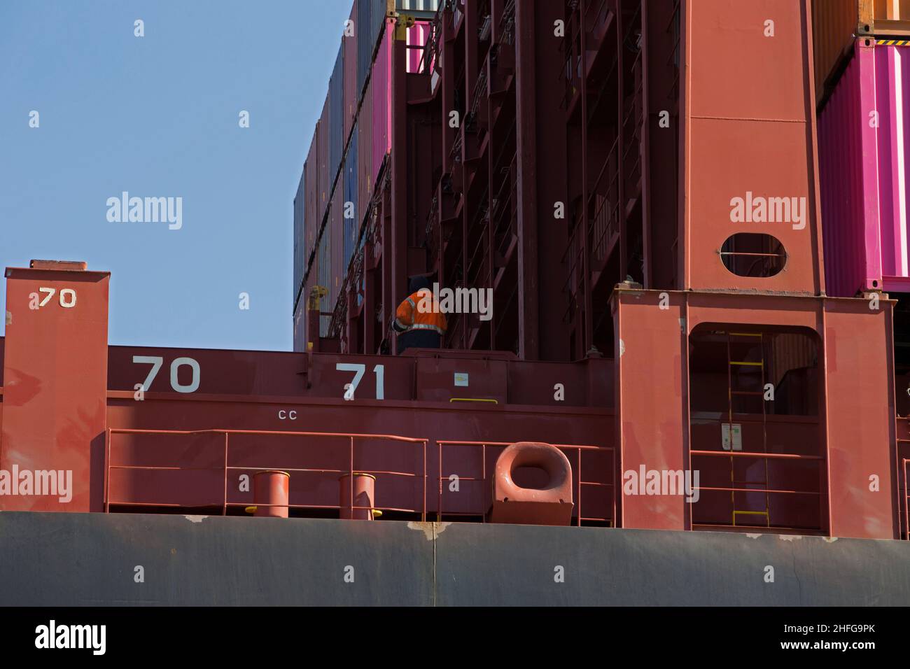Terminal de conteneurs dans le port de Hambourg, Allemagne Banque D'Images