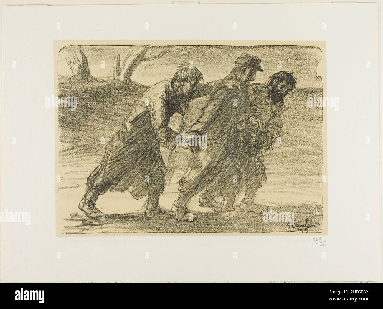 Trois camarades, planche cinq de Actualit&#xe9;s, 1915. Banque D'Images